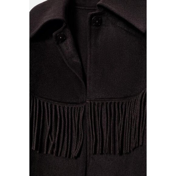 ZARA WOOL FRINGED CAPE - Picture 8 of 8